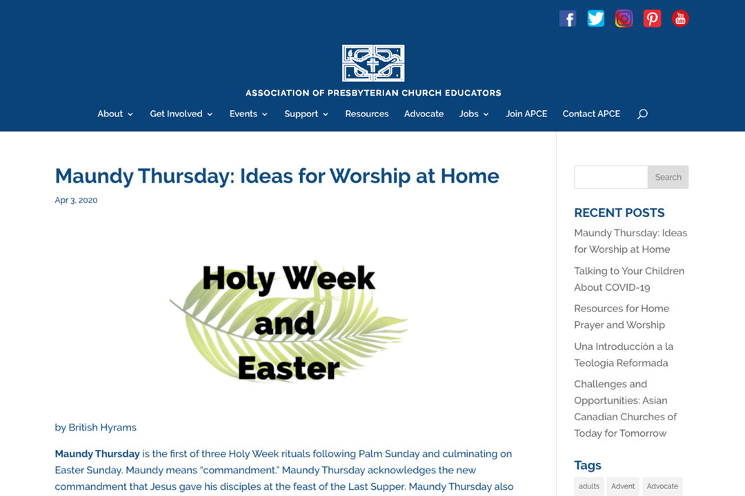 Maundy Thursday- Ideas for Worship at Home | Rev. L. British Hyrams, M.Div., M.A.C.E.