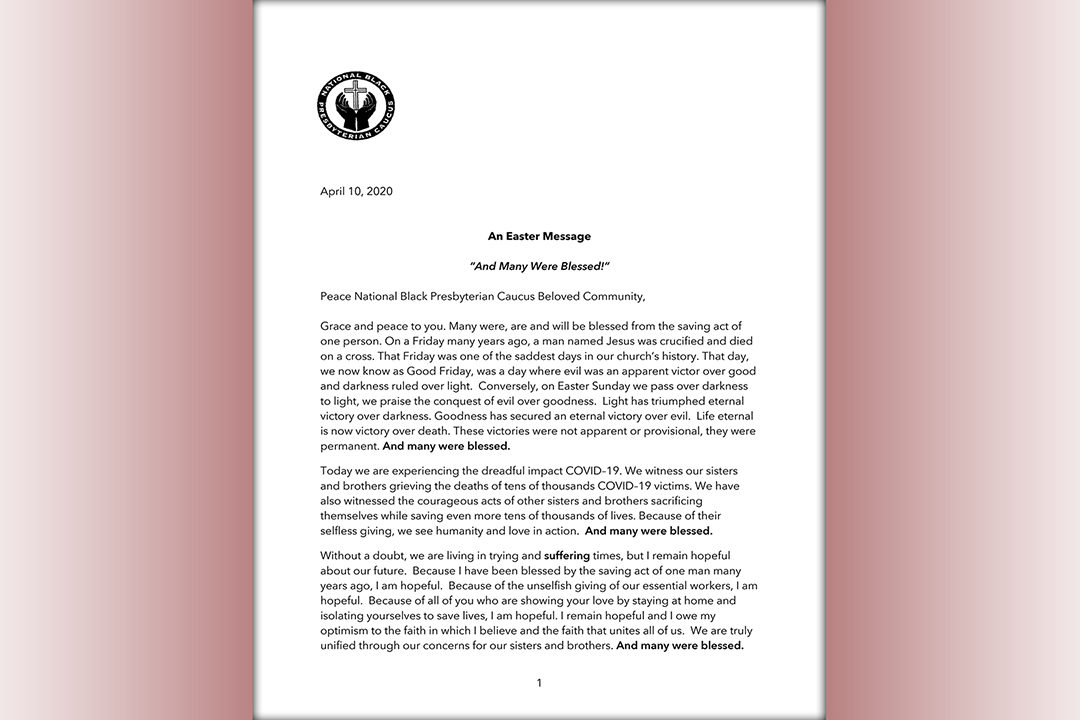 NBPC President Easter Message Rev. 200410